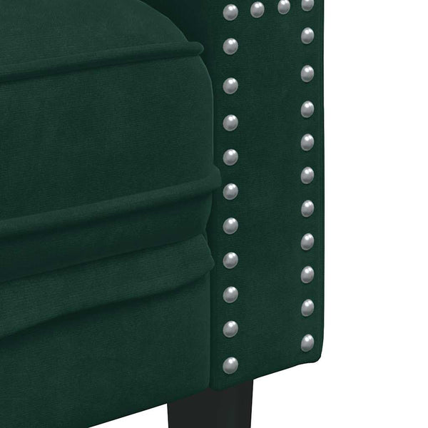 Chesterfield Sofa Dunkelgrün Samt 2-Sitzer