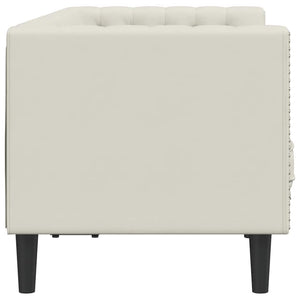 vidaXL Canapé Chesterfield 2 places avec traversins Crème Velours