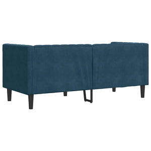 vidaXL Canapé Chesterfield 2 places en velours bleu avec traversins
