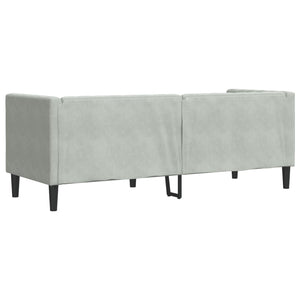 vidaXL Canapé Chesterfield avec coussins cylindriques 3 places Velours gris clair