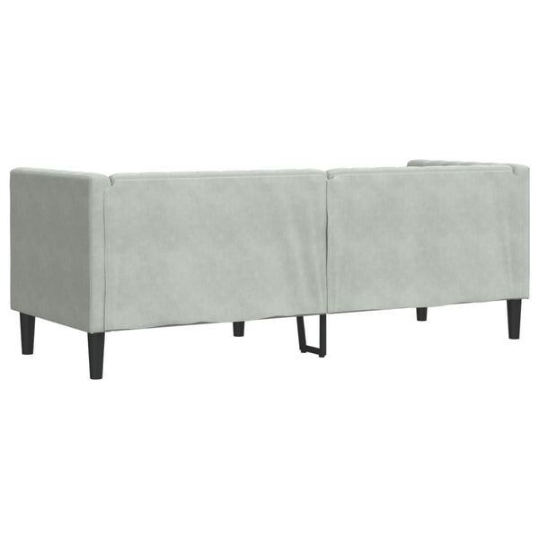 vidaXL Canapé Chesterfield avec coussins cylindriques 3 places Velours gris clair