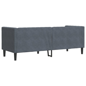 vidaXL Canapé Chesterfield 3 places avec traversins en velours gris foncé