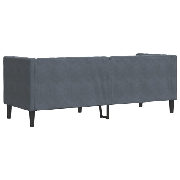 vidaXL Canapé Chesterfield 3 places avec traversins en velours gris foncé