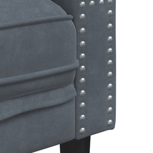 vidaXL Canapé Chesterfield 3 places avec traversins en velours gris foncé