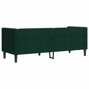 Chesterfield Sofa Dunkelgrün Samt 3-Sitzer