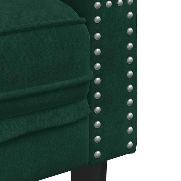 Chesterfield Sofa Dunkelgrün Samt 3-Sitzer