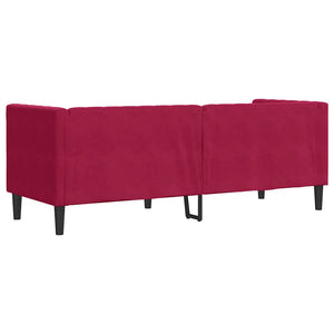 Chesterfield Sofa Weinrot Samt 3-Sitzer
