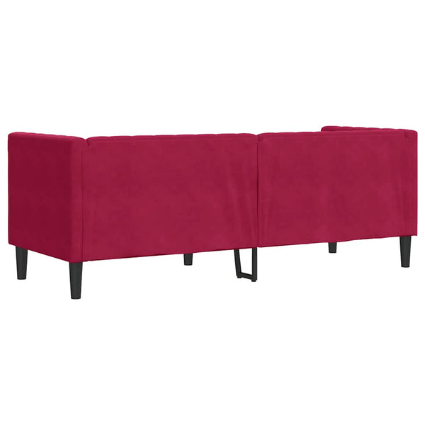 Chesterfield Sofa Weinrot Samt 3-Sitzer