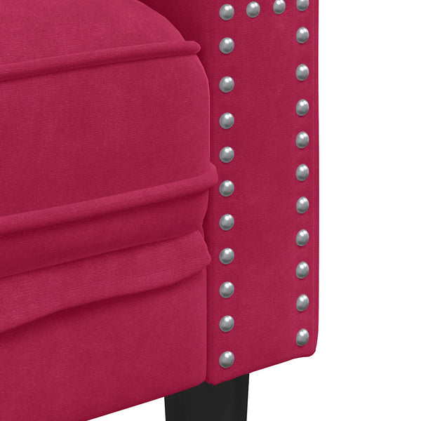 Chesterfield Sofa Weinrot Samt 3-Sitzer