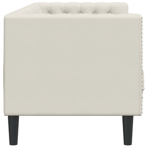 vidaXL Canapé Chesterfield avec traversins 3 places crème velours