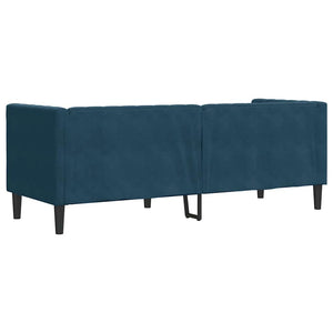 vidaXL Canapé Chesterfield 3 places en velours bleu avec traversins