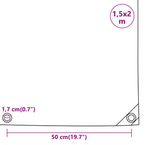 Abdeckplane Grau 1,5x2 m 650 g/m²