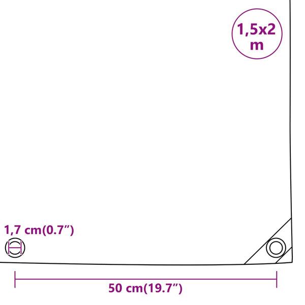Abdeckplane Grau 1,5x2 m 650 g/m²