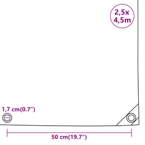 vidaXL Tarpaulin Grey 2.5x4.5 m 650 g/m²
