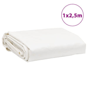 vidaXL Bâche blanche 1x2,5 m 650 g/m²