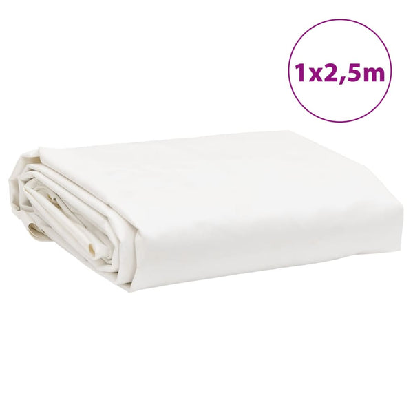 vidaXL Bâche blanche 1x2,5 m 650 g/m²