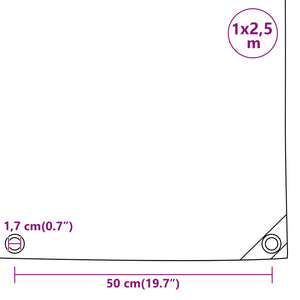 vidaXL Bâche blanche 1x2,5 m 650 g/m²