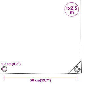 vidaXL Bâche de protection noire 1 x 2,5 m 650 g/m²