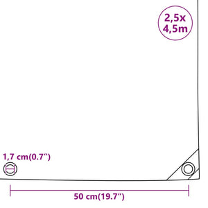 vidaXL Bâche de protection noire 2,5x4,5 m 650 g/m²