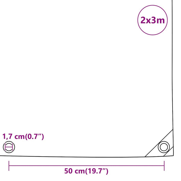 vidaXL Bâche anthracite 2x3 m 650 g/m²
