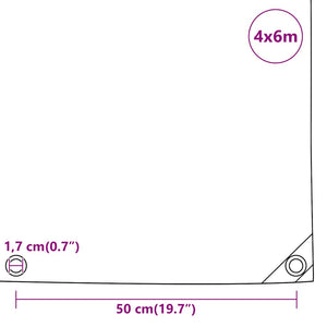 Abdeckplane Anthrazit 4x6 m 650 g/m²