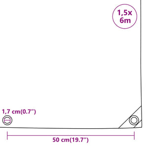 Abdeckplane Anthrazit 1,5x6 m 650 g/m²