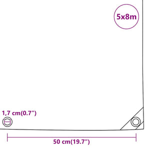 vidaXL Tarpaulin Anthracite 5x8 m 650 g/m²