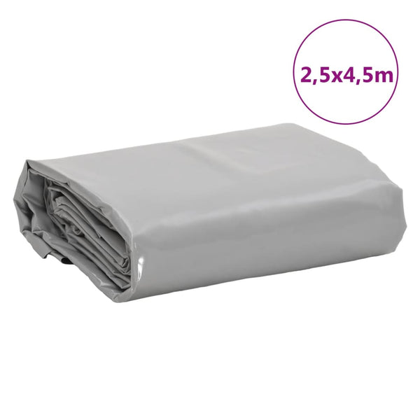 vidaXL Bâche Gris 2,5x4,5 m 650 g/m²