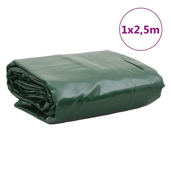 vidaXL Bâche de protection verte 1x2,5 m 650 g/m²