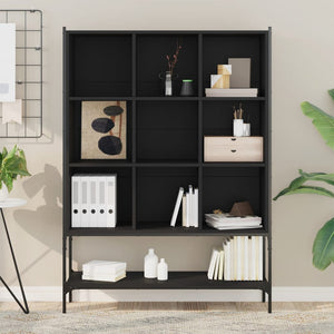 vidaXL Bibliothèque noire 102x30x141,5 cm en bois d'ingénierie