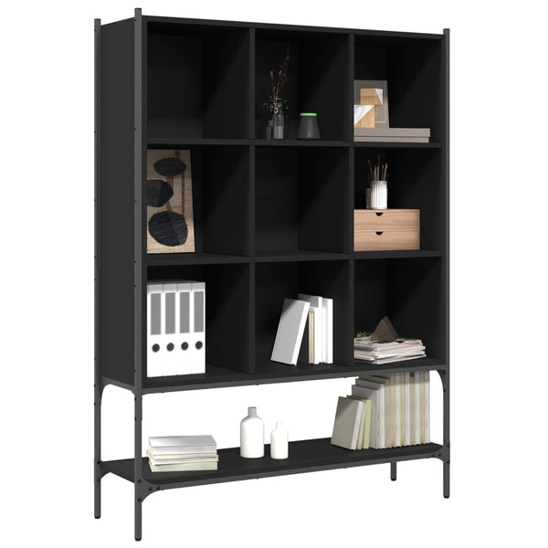 vidaXL Bibliothèque noire 102x30x141,5 cm en bois d'ingénierie