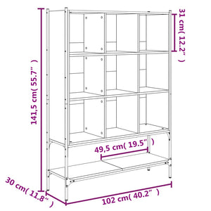 vidaXL Bibliothèque noire 102x30x141,5 cm en bois d'ingénierie