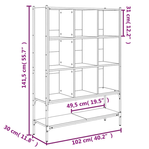 vidaXL Étagère à livres chêne Sonoma 102x30x141,5 cm, bois d'ingénierie