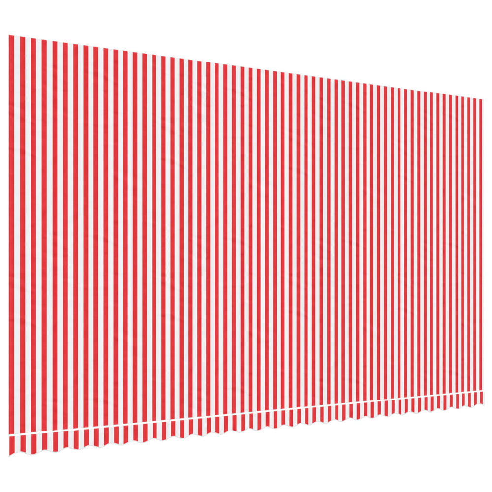 Markisenbespannung Rot/Weiß Gestreift 6x3,5 m