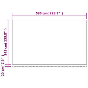 Markisenbespannung Rot/Weiß Gestreift 6x3,5 m