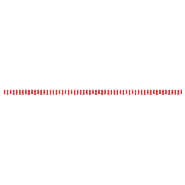 Markisenvolant Rot/Weiß Gestreift, 6 m