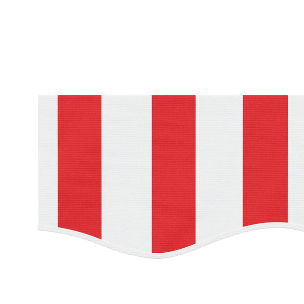 Markisenvolant Rot/Weiß Gestreift, 6 m