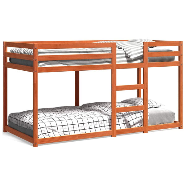 Etagenbett 80x200 cm Kiefer Massivholz Wachsbraun