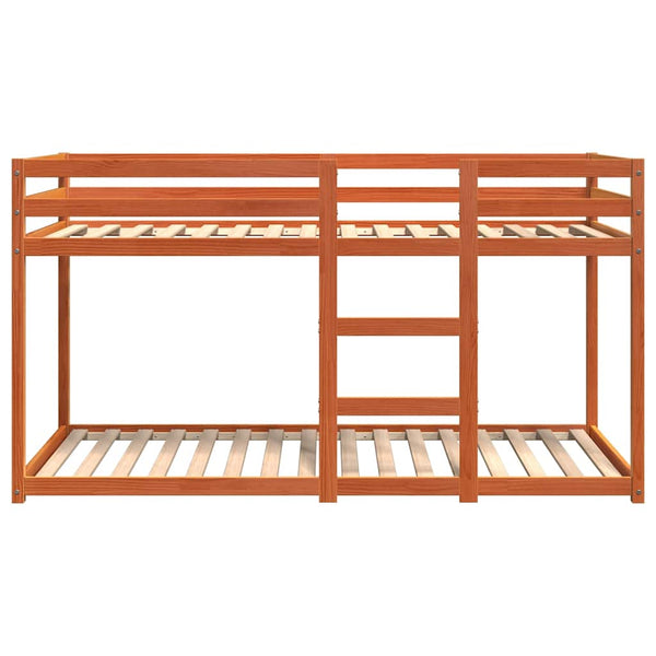 Etagenbett 80x200 cm Kiefer Massivholz Wachsbraun