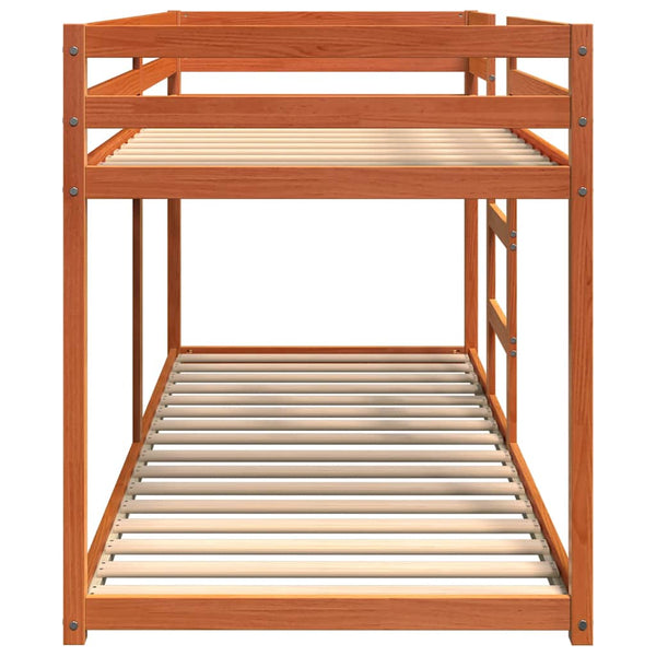 Etagenbett 80x200 cm Kiefer Massivholz Wachsbraun
