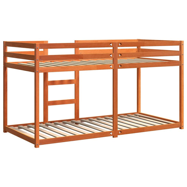 Etagenbett 80x200 cm Kiefer Massivholz Wachsbraun