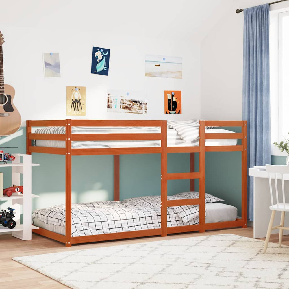 Etagenbett Kiefer 75x190 cm Wachsbraun