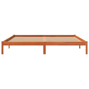 vidaXL Lit en bois massif sans matelas Marron ciré 200x200 Bois de pin