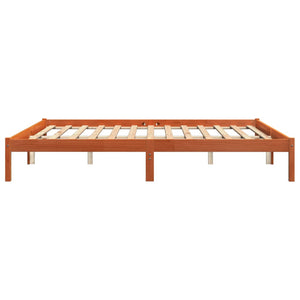 vidaXL Lit en bois massif sans matelas Marron ciré 200x200 Bois de pin
