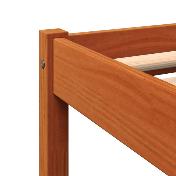 vidaXL Lit en bois massif sans matelas Marron ciré 200x200 Bois de pin