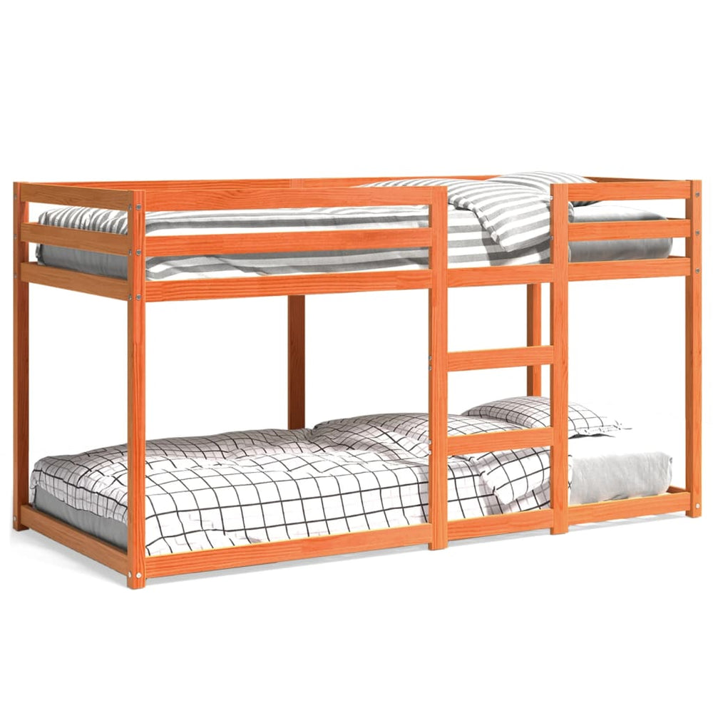 Etagenbett Wachsbraun 90x200 cm Kiefer Massivholz