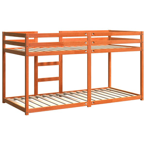 vidaXL Lit superposé marron ciré 90x200 cm Bois de pin massif