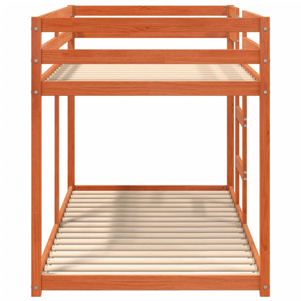 vidaXL Lit superposé marron miel 90x190 cm pin massif