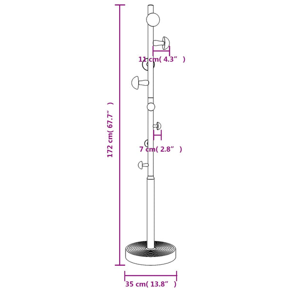 Garderobenständer Weiß, 172 cm