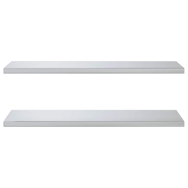 Wandregale 2 Stk. 100x40 cm Silbern Edelstahl